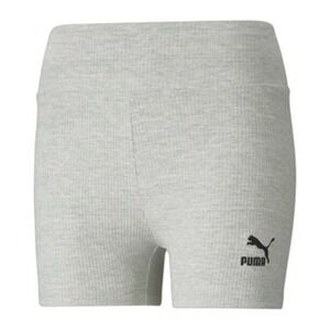 JR510 Puma Light Gray Women's Classics Ribbed Bike Shorts Size S